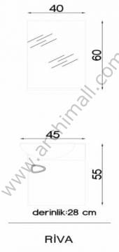Orka Riva 45 cm Asma Banyo Dolabı Retro Gümüş Renk