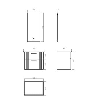 Orka Bari 65 Asma Banyo Dolabı LED Aynalı