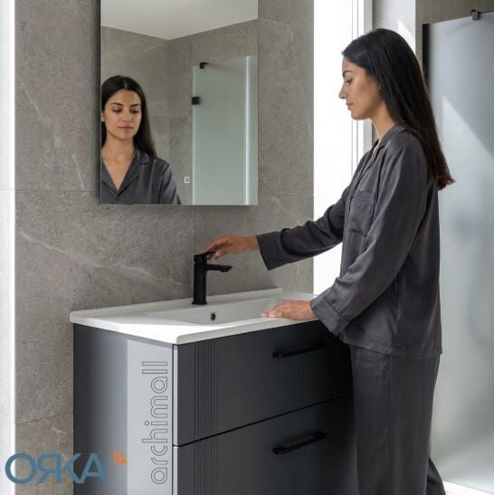 Orka Bari 85 Asma Banyo Dolabı LED Aynalı