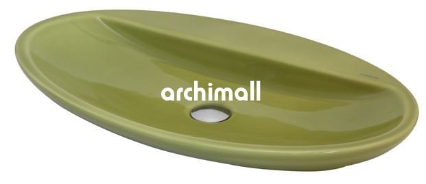 Sarin 72x42cm Tezgahüstü Lavabo Yosun Yeşili