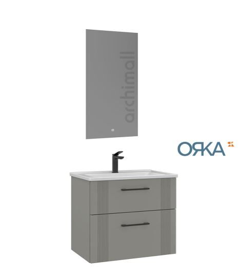 Orka Bari 85 Asma Banyo Dolabı LED Aynalı MAT KAŞMİR