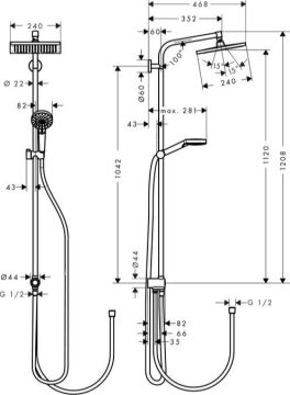 Hansgrohe Crometta E 240 Reno Duş Kolonu