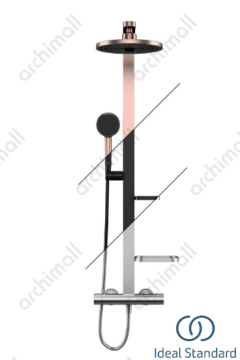 İdeal Standard Ceratherm Alu+ Termostatik Duş Sistemi Mat Siyah