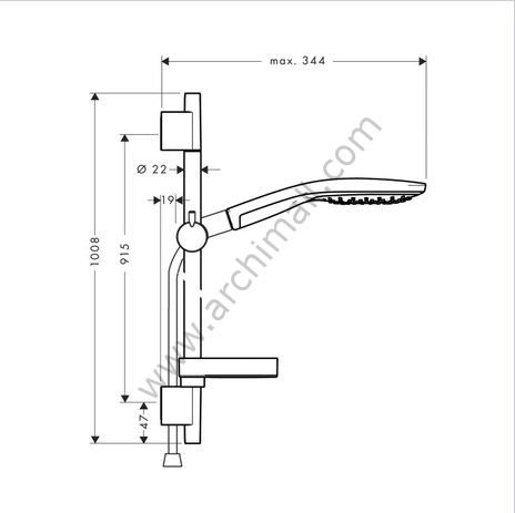 Hansgrohe Raindance Select S 150 Unica'S Puro Set 0,90 m 27803000 ...