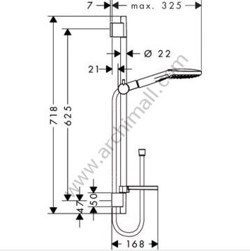 Hansgrohe Raindance Select E 120 Unica Set 0,65 m Beyaz