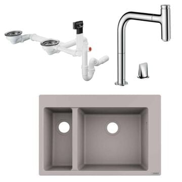 Hansgrohe Granit Beton Gri Evye Seti