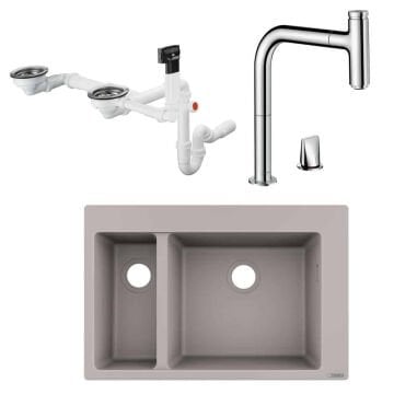 Hansgrohe Granit Beton Gri Evye Seti