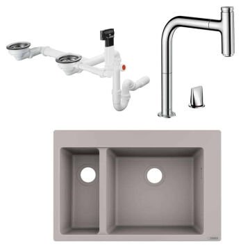Hansgrohe Granit Beton Gri Evye Seti