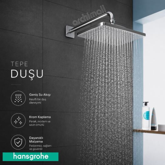 Hansgrohe Croma E Tepe Duşu + Duş Dirseği