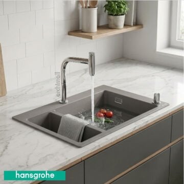 Hansgrohe Granit Beton Gri Evye Seti