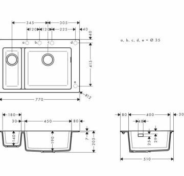 Hansgrohe Granit Beton Gri Evye Seti