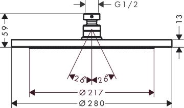 Hansgrohe Croma Tepe Duşu 280 1 Jet Ecosmart
