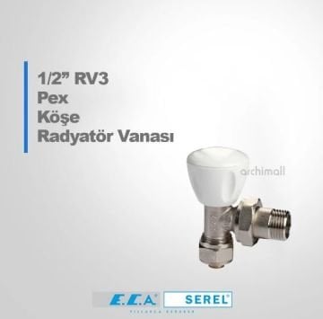 Eca 1-2 RV3 Köşe Radyatör Vanası