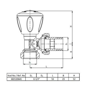 Eca 1/2 RV3 Köşe Radyatör Vanası