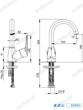 Eca Spylos Kuğu Lavabo Bataryası