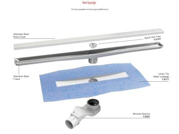 Evimetal Zetline 60 cm Bronz Duş Kanalı