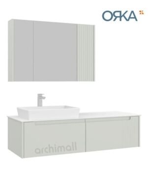 Orka Biella 140 cm Ayna Dolaplı Asma Banyo Dolabı