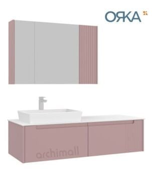 Orka Biella 140 cm Ayna Dolaplı Asma Banyo Dolabı