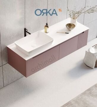 Orka Biella 140 cm Ayna Dolaplı Asma Banyo Dolabı