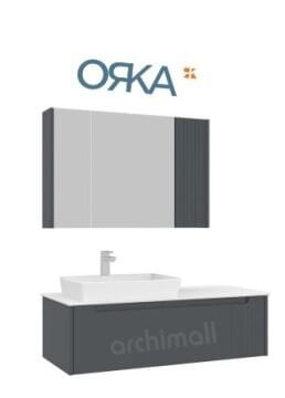 Orka Biella 120 cm Ayna Dolaplı Asma Banyo Dolabı