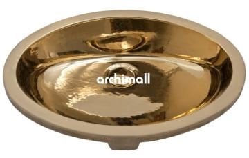 Polaris 59 cm x 44 cm Tezgahaltı Lavabo Altın