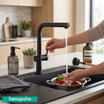 Hansgrohe Talis 240 Satin Siyah Spiralli Evye Bataryası