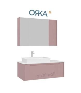 Orka Biella 100 cm Ayna Dolaplı Asma Banyo Dolabı MAT ANTRASİT