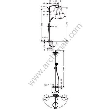 Hansgrohe Raindance Select S 240 Küvet İçin Duş Kolonu