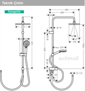 Hansgrohe Vernis Shape Reno Duş Kolonu