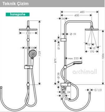 Hansgrohe Vernis Shape Reno Duş Kolonu