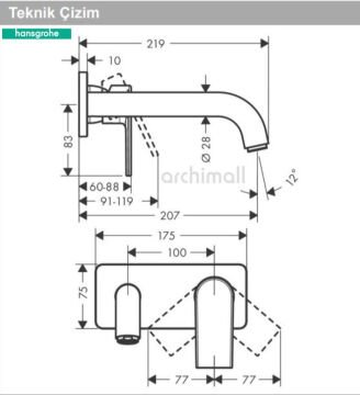 Hansgrohe Vernis Shape Ankastre Lavabo Bataryası
