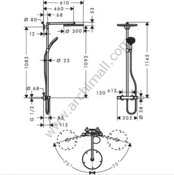 Hansgrohe Raindance Select 300 Duş kolonu
