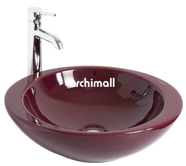 Adara 53x45.5 cm Tezgahüstü Lavabo  Bordo