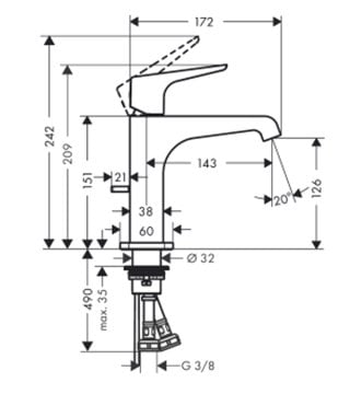 Axor Citterio E 130 Lavabo Bataryası