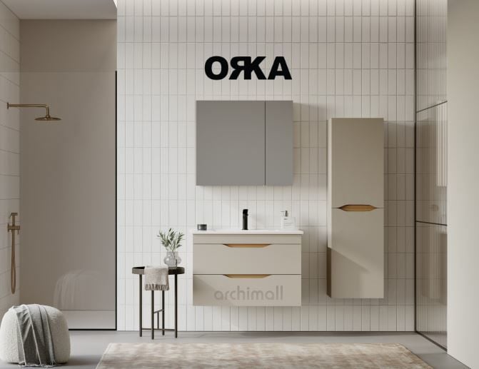 Orka Lena 85 cm Çekmeceli Asma Banyo Dolabı