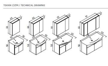 Orka Purus 80 cm Ayaklı Banyo Dolabı
