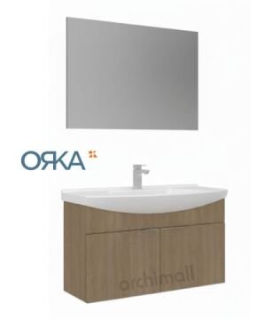 Orka Purus 100 cm Düz Aynalı Asma Banyo Dolabı