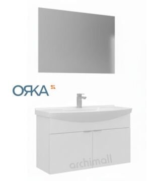 Orka Purus 100 cm Düz Aynalı Asma Banyo Dolabı