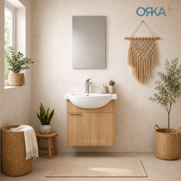 Orka Purus 45 cm Düz Aynalı Asma Banyo Dolabı