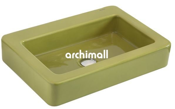 Skat 59x41cm Tezgahüstü Lavabo Yosun Yeşili