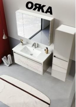 Orka Arno 100 cm Kapaklı Asma Banyo Dolabı