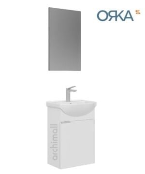 Orka Purus 45 cm Düz Aynalı Asma Banyo Dolabı PARLAK BEYAZ