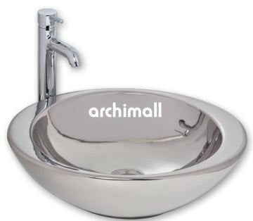 Adara 53x45.5cm Tezgahüstü Lavabo Platin