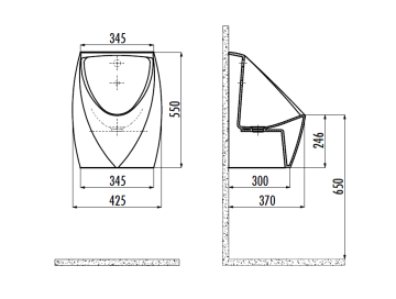 Creavit TP645 Ankastre Fotoselli Pisuar