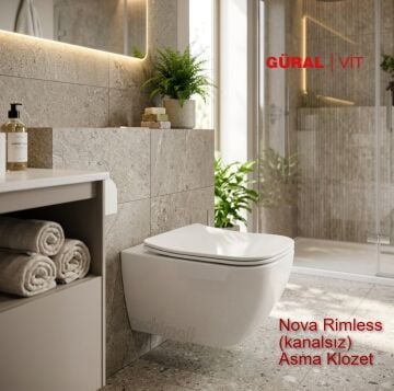 Güral Nova Rimless Asma Klozet + PP Soft Klozet Kapak