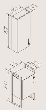 Orka Modena 44 Asma Ayaklı Dolap + Asma Boy Dolabı