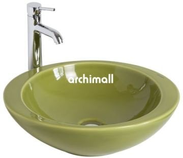 Adara 53x45.5cm Tezgaüstü Lavabo Yosun Yeşili
