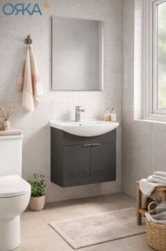 Orka Purus 55 cm Düz Aynalı Asma Banyo Dolabı