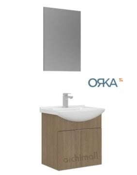 Orka Purus 55 cm Düz Aynalı Asma Banyo Dolabı BUDVA