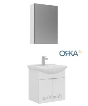 Orka Purus 55 cm Ayna Dolaplı Asma Banyo Dolabı
